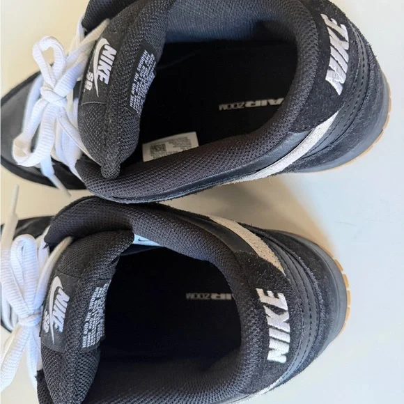 Nike SB Dunk Low Pro Black and White Sneakers with Gum Sole Size 12 - Picture 4 of 6